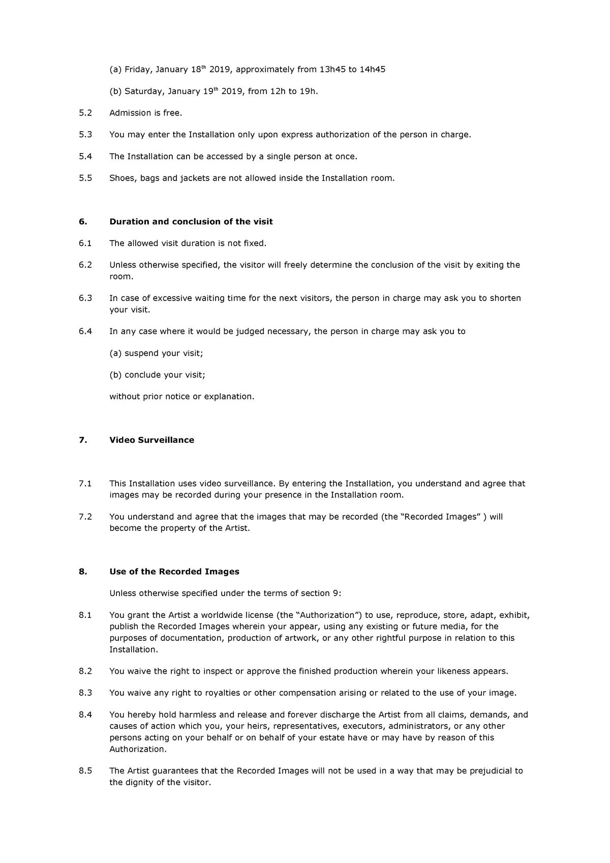 terms and conditions of the work, page 2/4